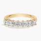 7 Stone Princess Lab Grown Diamond Ring in Yellow Gold