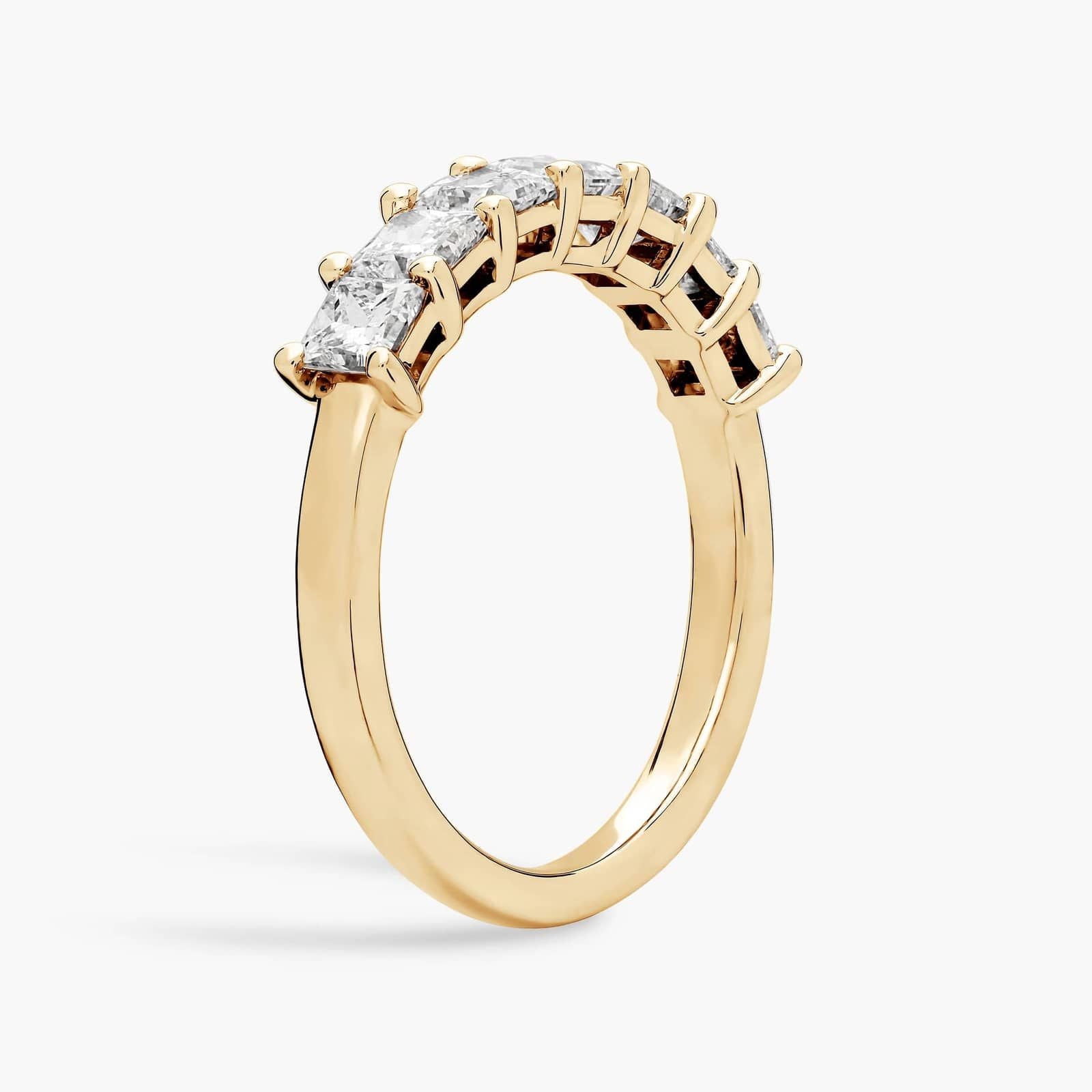 Emerald-Cut & Round Diamond in 14k Yellow Gold