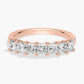 7 Stone Princess Lab Grown Diamond Ring in 14k Rose Gold for Women 
