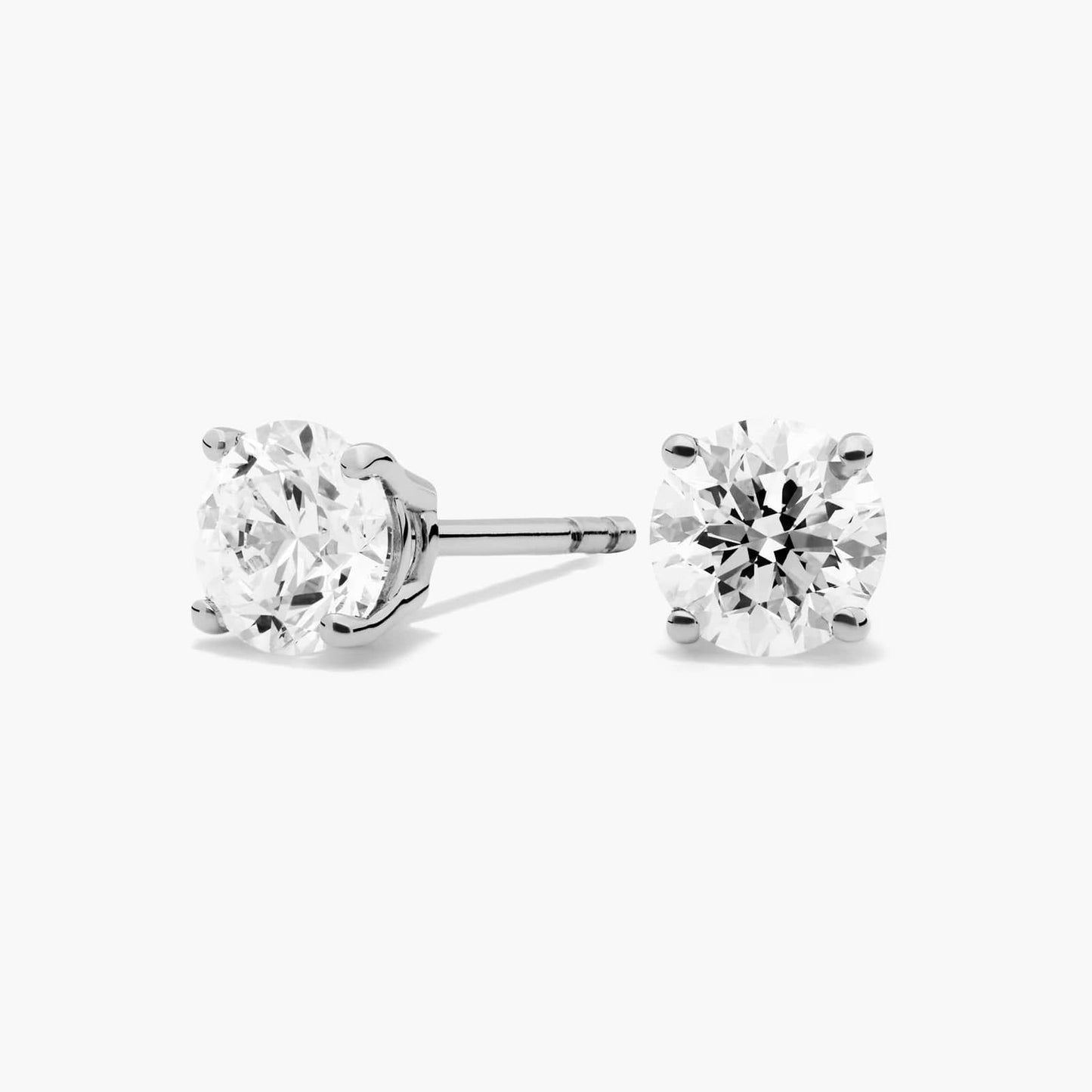 Four Prong Round Brilliant Lab Grown Diamond Stud Earrings