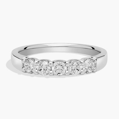 Five Stone Shared Prong Contour Lab-Grown Diamond Ring