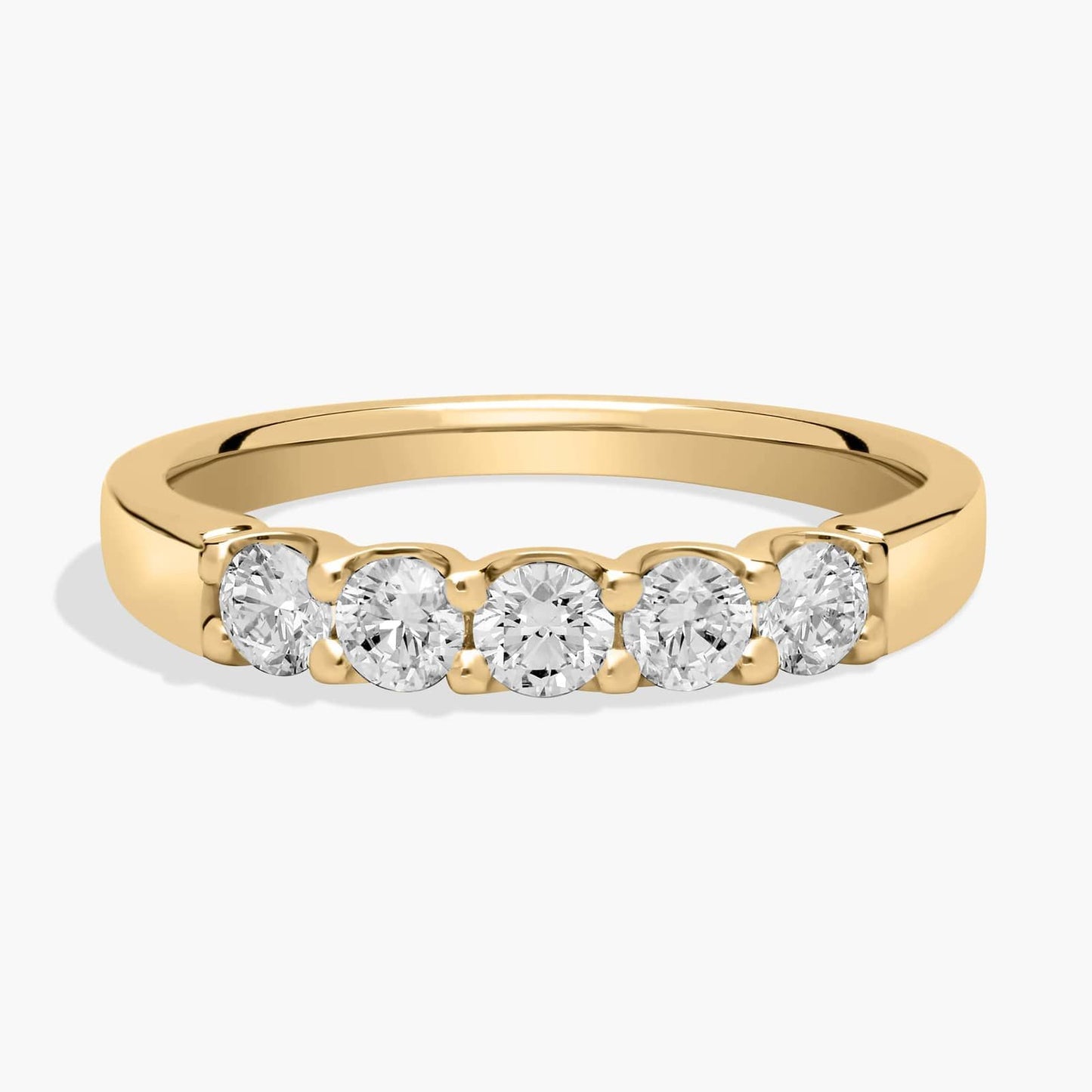 Five Stone Shared Prong Contour Lab-Grown Diamond Ring