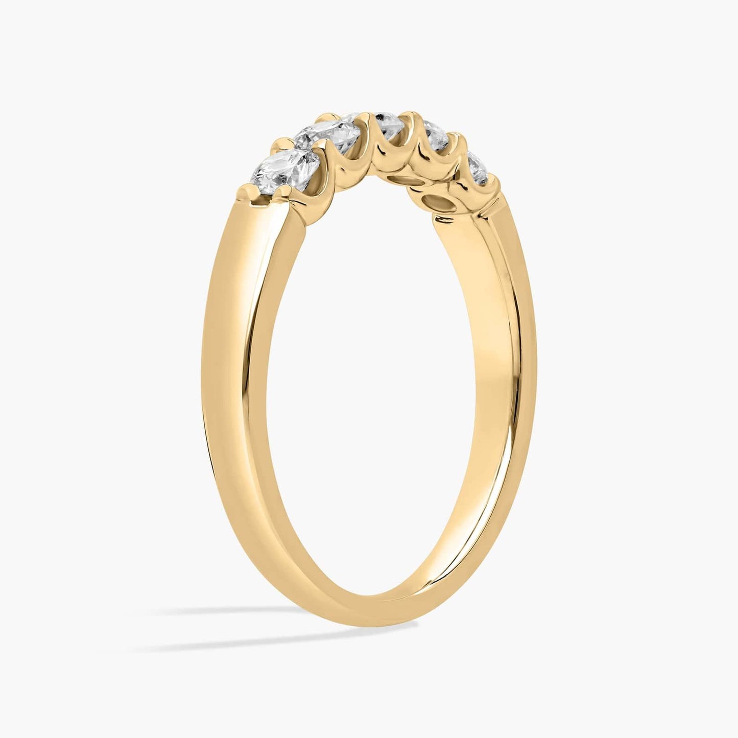 Five Stone Shared Prong Contour Lab-Grown Diamond Ring