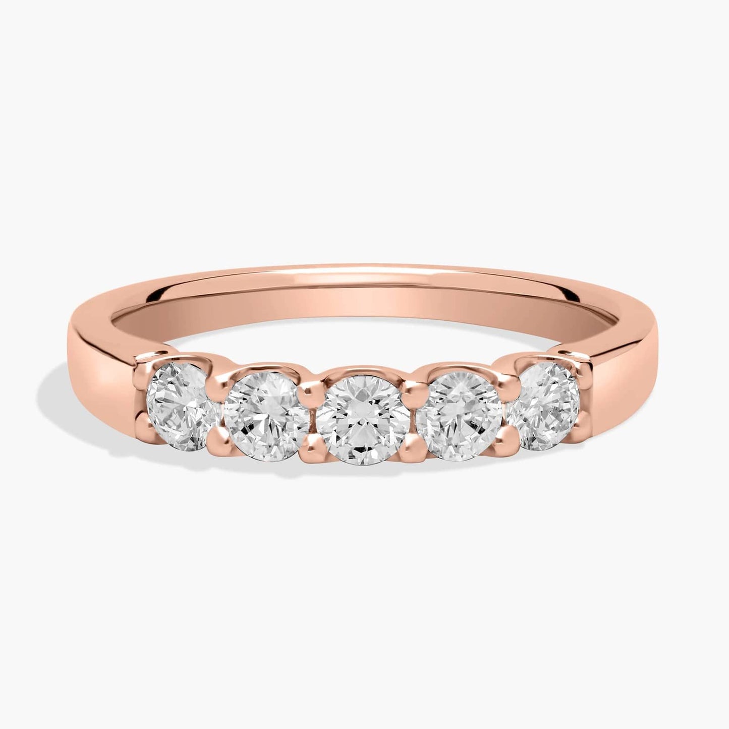 Five Stone Shared Prong Contour Lab-Grown Diamond Ring