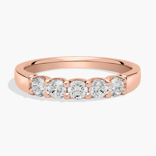Five Stone Shared Prong Contour Lab-Grown Diamond Ring