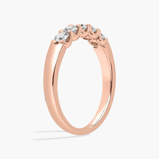 Five Stone Shared Prong Contour Lab-Grown Diamond Ring
