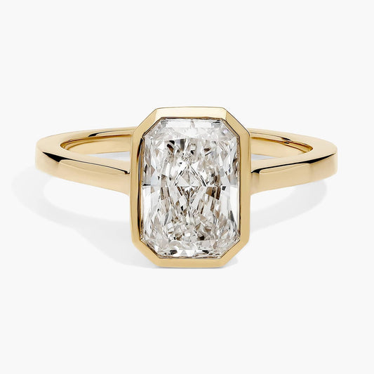 Lab Grown Radiant Diamond Bezel Ring