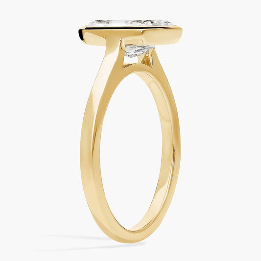 Lab Grown Radiant Diamond Bezel Ring