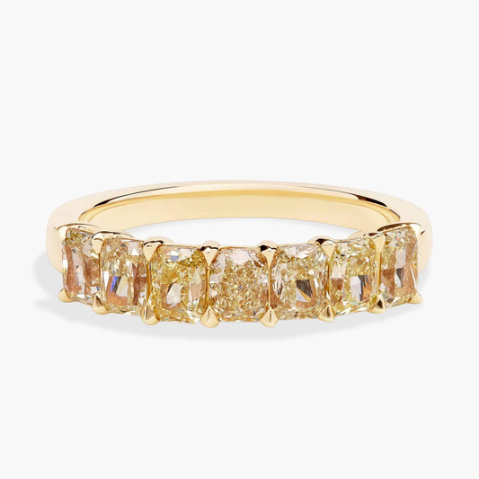 7-Stone Radiant-Cut Yellow Diamond Ring