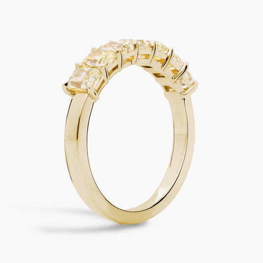 7-Stone Radiant-Cut Yellow Diamond Ring
