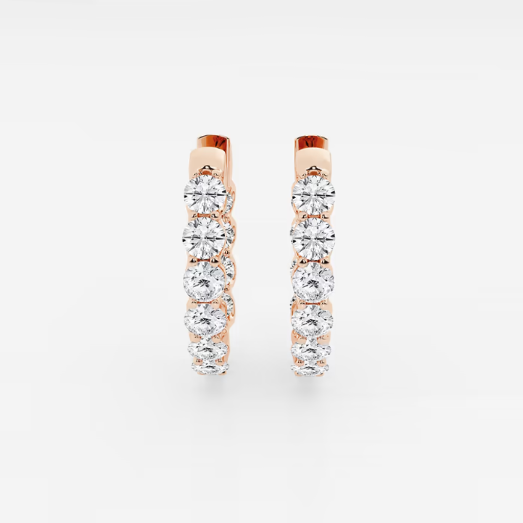 Vault Lab Inside Out Oval Diamond Hoop Earrings