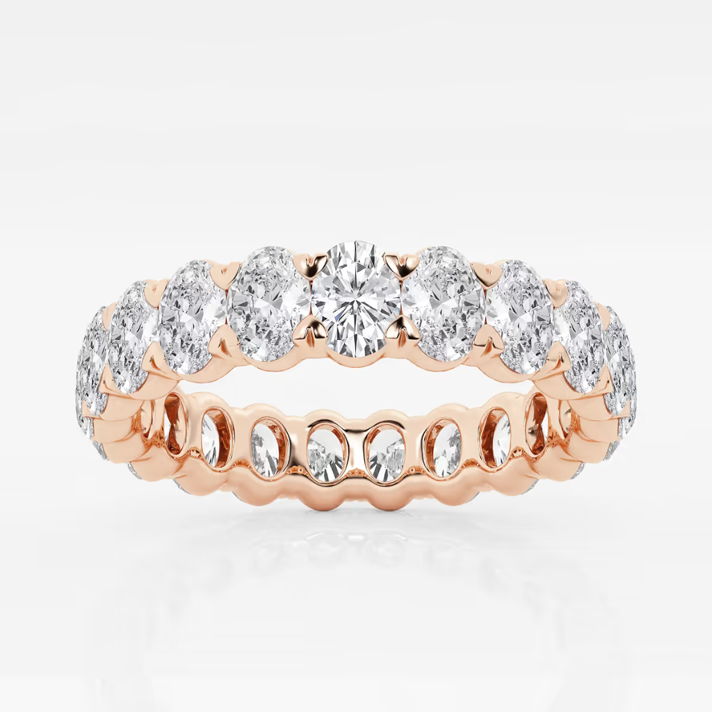 Vault Oval Lab Grown Diamonds Eternity band