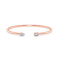 Rose Gold Pear and Emerald Cut Lab-Grown Diamond Cuff Bracelet