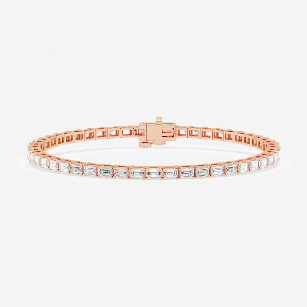 Lab diamond EAST-WEST Tennis Bracelet in Rose Gold