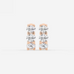 Round Lab Grown Diamond Huggie Hoop Earrings in Rose Gold