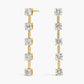Lab Grown Round Diamond Line Drop Earrings