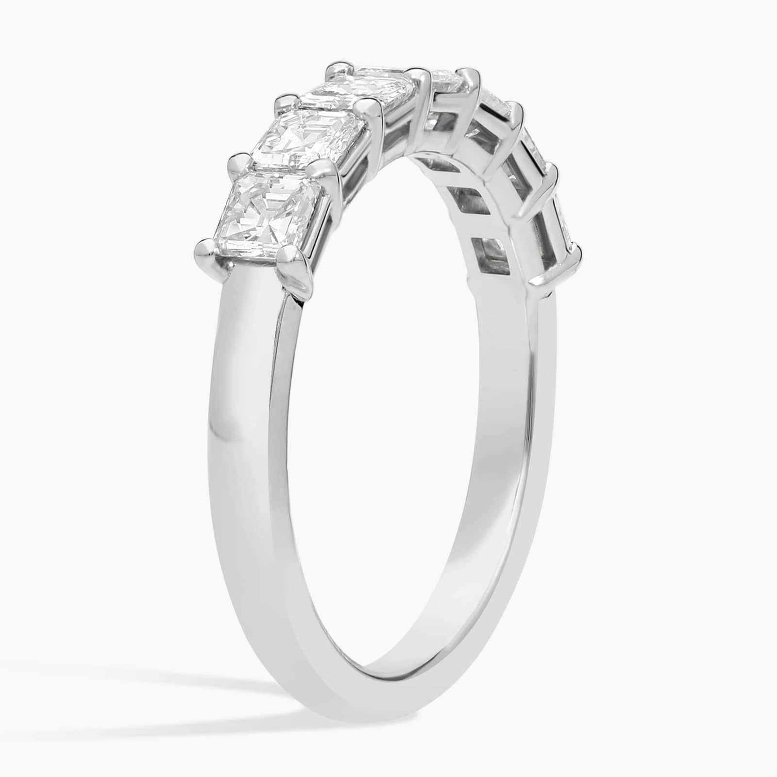 Seven Stone Asscher Lab Grown Diamond Ring in Platinum