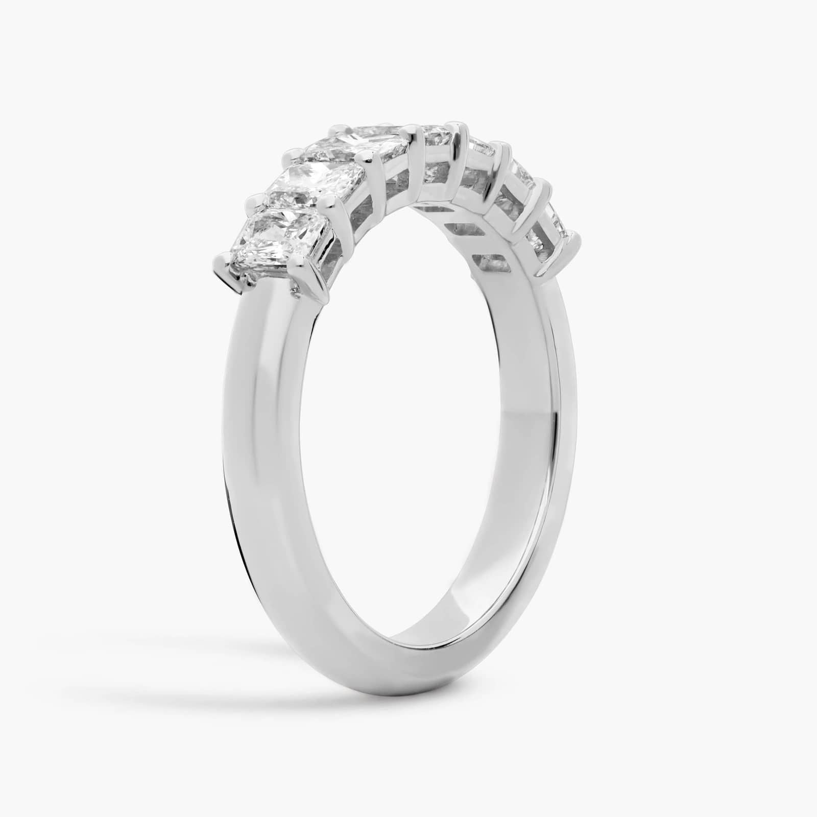 Seven Stone Radiant Diamond Ring in 14k White Gold