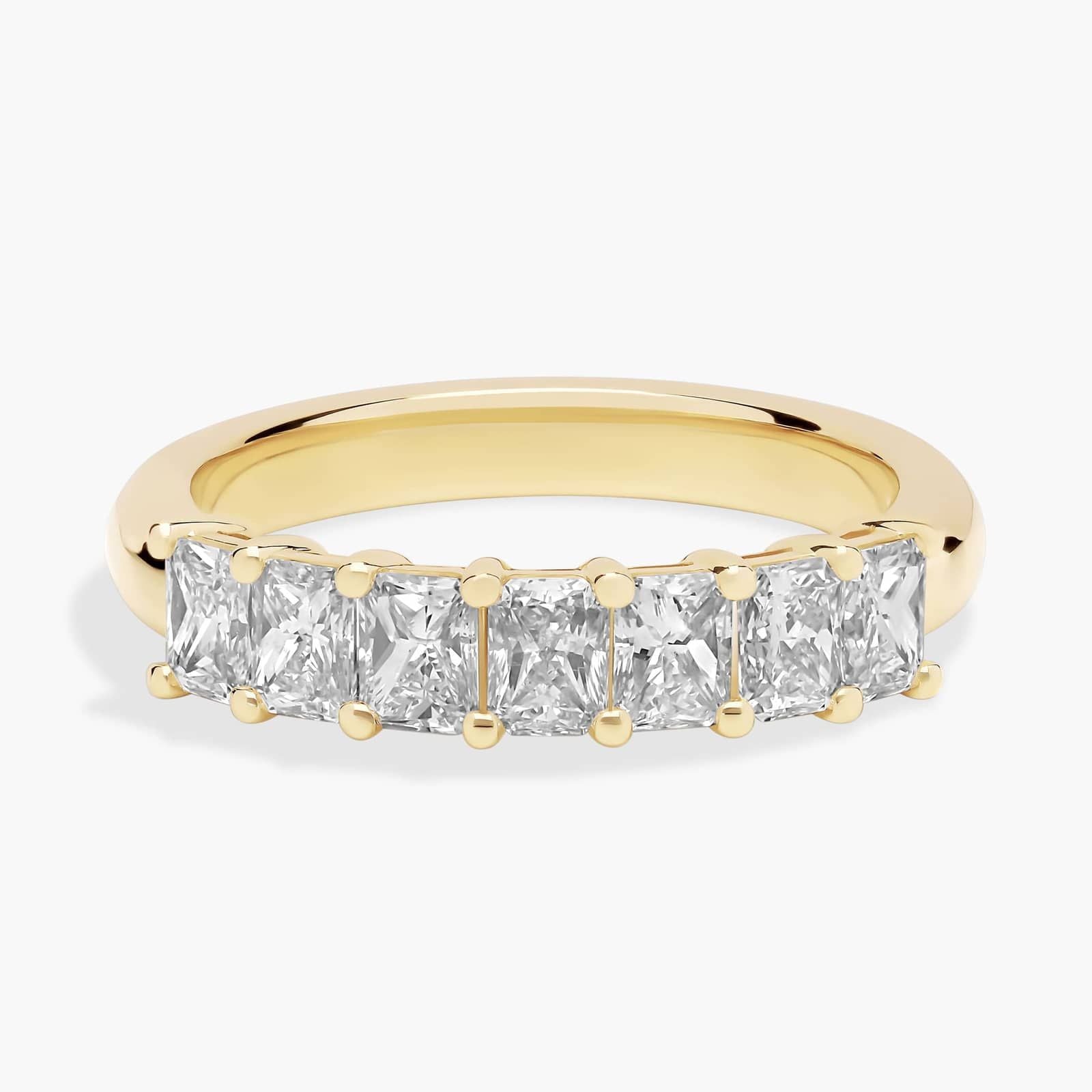 4 Stone Emerald Radiant Lab-Grown Diamond Ring in Yellow Gold