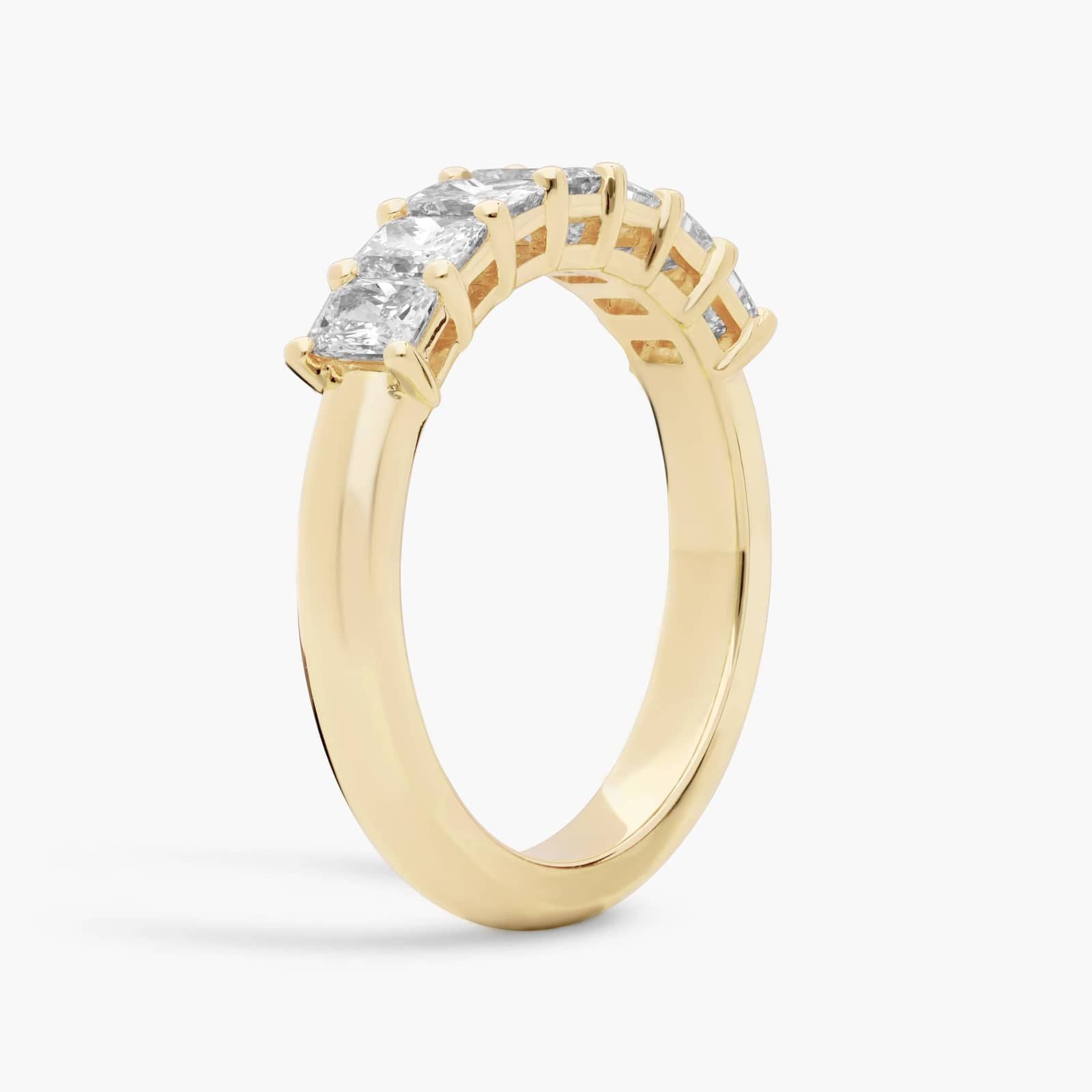 Seven Stone Radiant Lab-Grown Diamond Ring In 14K Yellow Gold