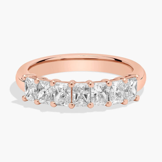 7 Stone Asscher Cut Lab Grown Diamond Ring