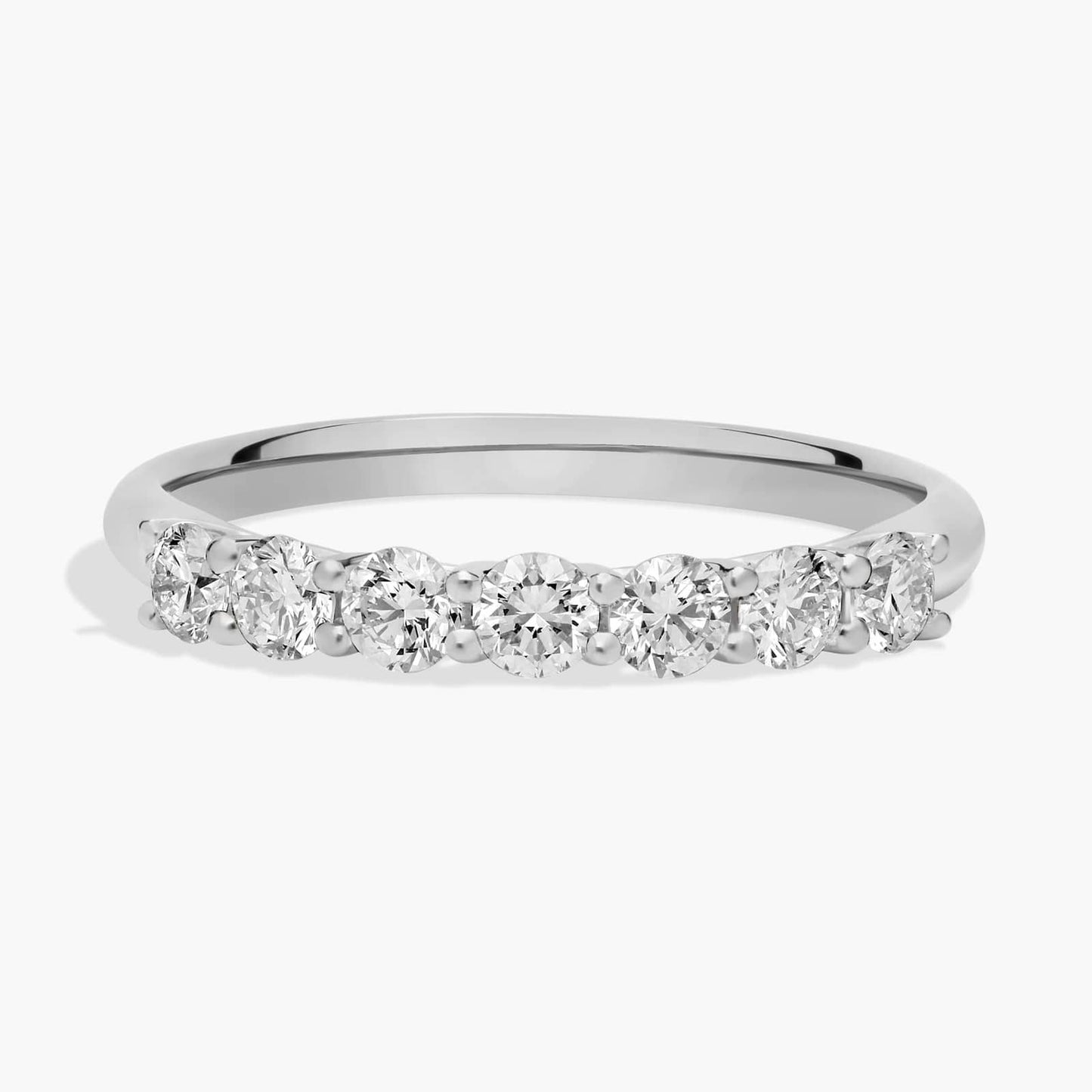 14k White Gold Seven Stone Trellis Diamond Ring