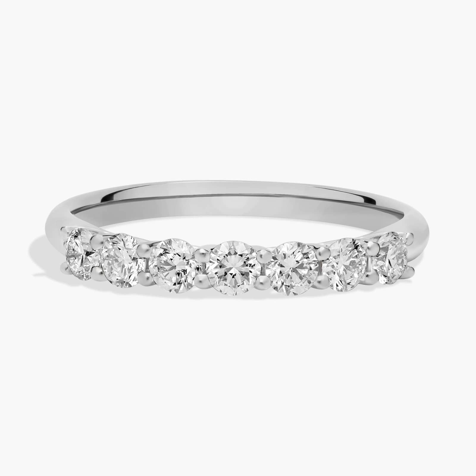 14k White Gold Seven Stone Trellis Diamond Ring