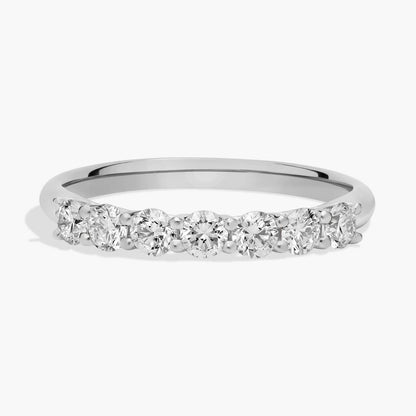 14k White Gold Seven Stone Trellis Diamond Ring