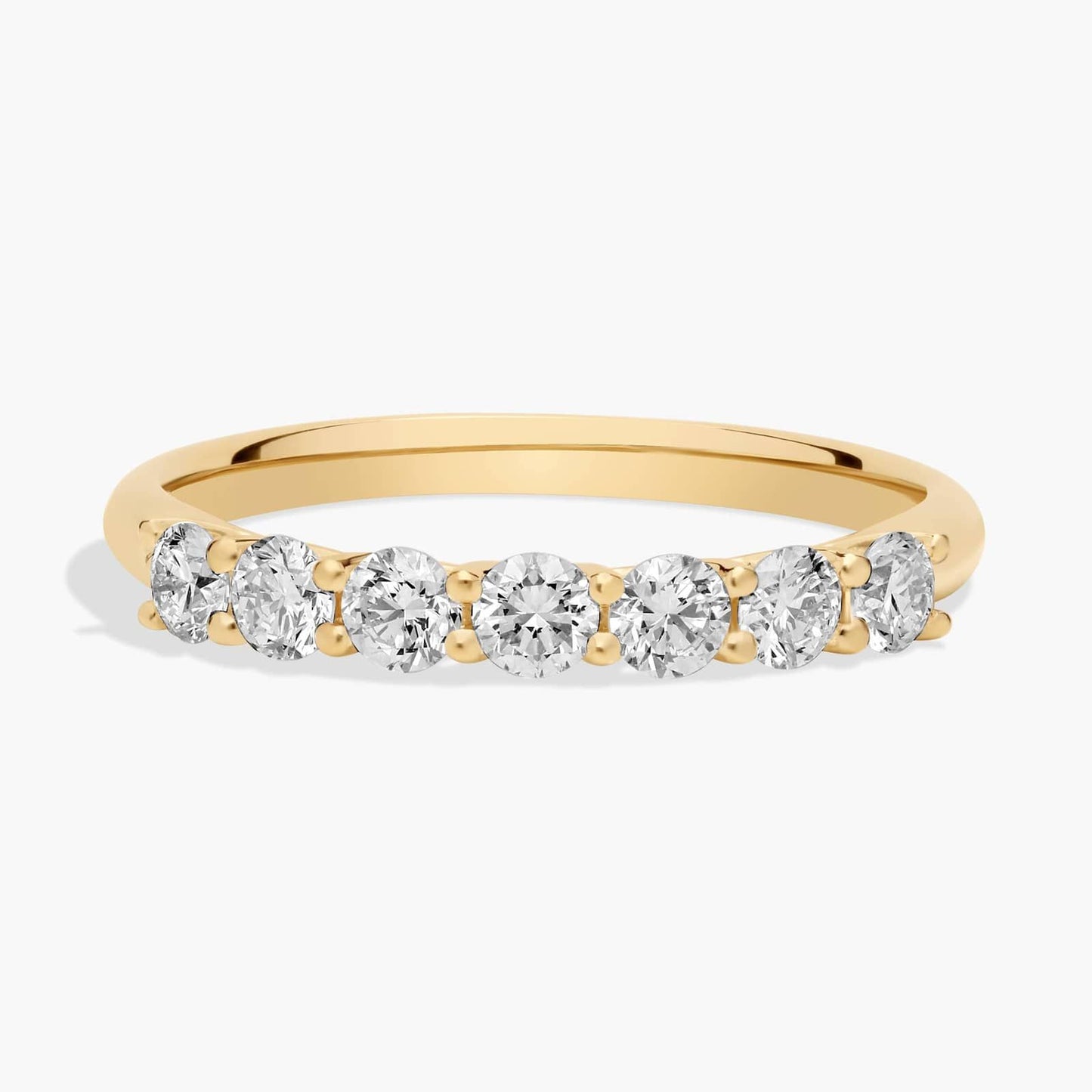 Seven Stone Trellis Diamond Ring in Yellow Gold For Women