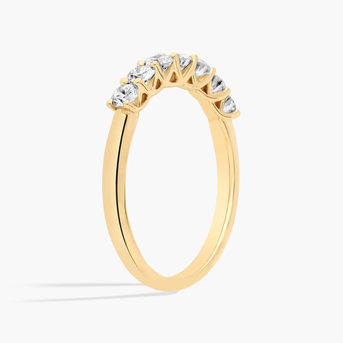 14k Yellow Gold Seven Stone Trellis Diamond Ring
