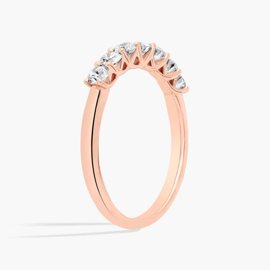Seven Stone Trellis Lab-Grown Diamond Ring In 14K Rose Gold