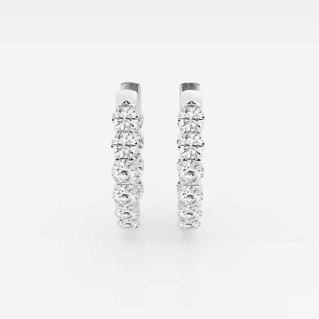 Vault Lab Inside Out Oval Diamond Hoop Earrings