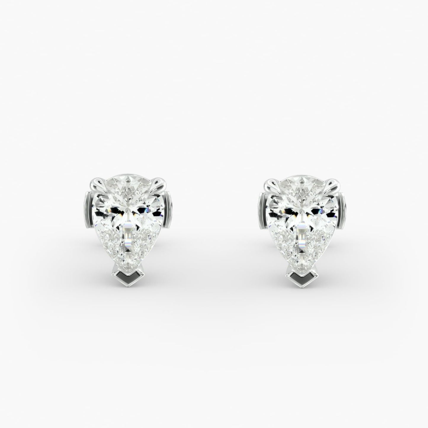 Pear Cut Diamond Stud Earrings