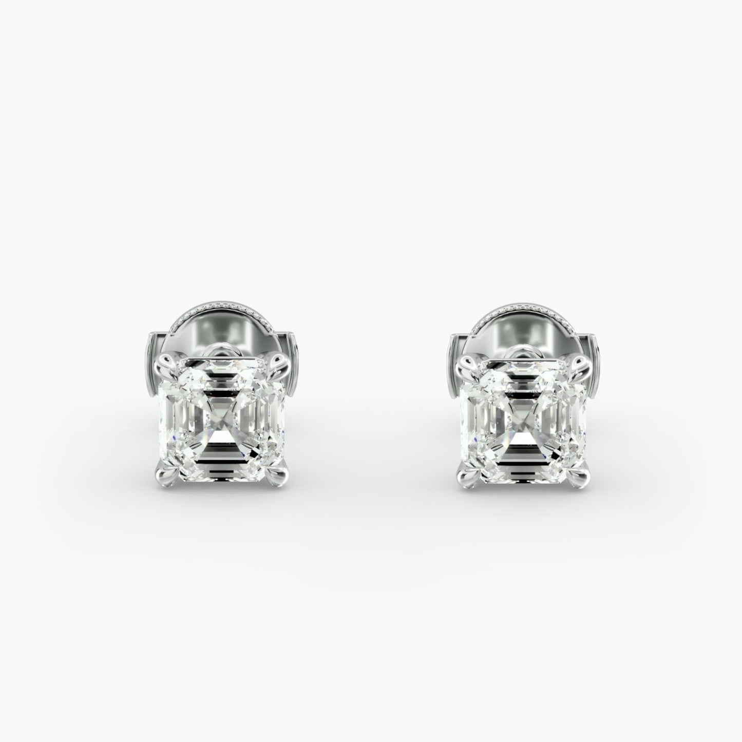 Asscher Cut Diamond Earrings