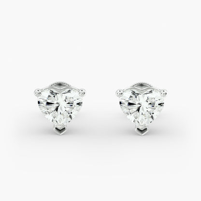 Heart Cut Diamond Stud Earrings