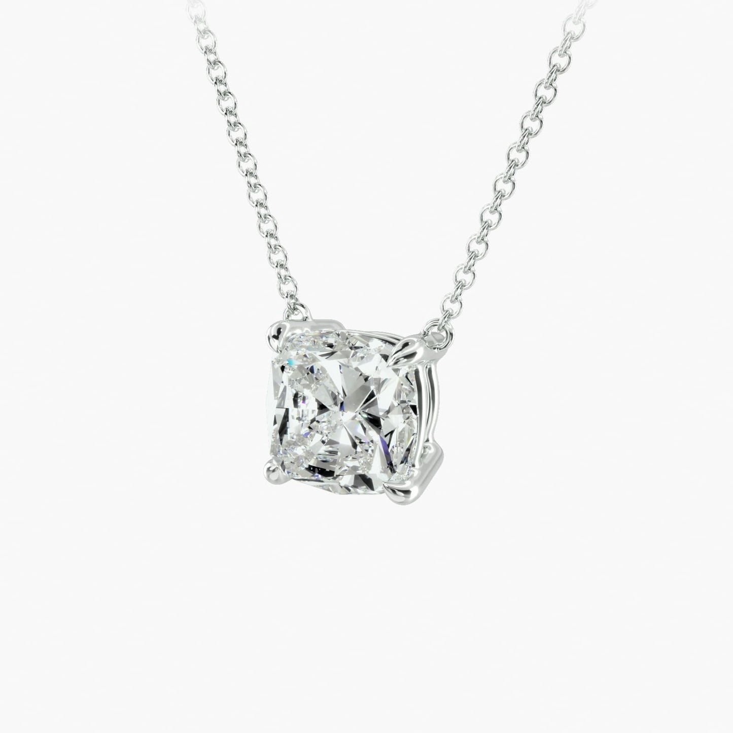 Lab Grown Diamond Cushion Cut Solitaire Pendant