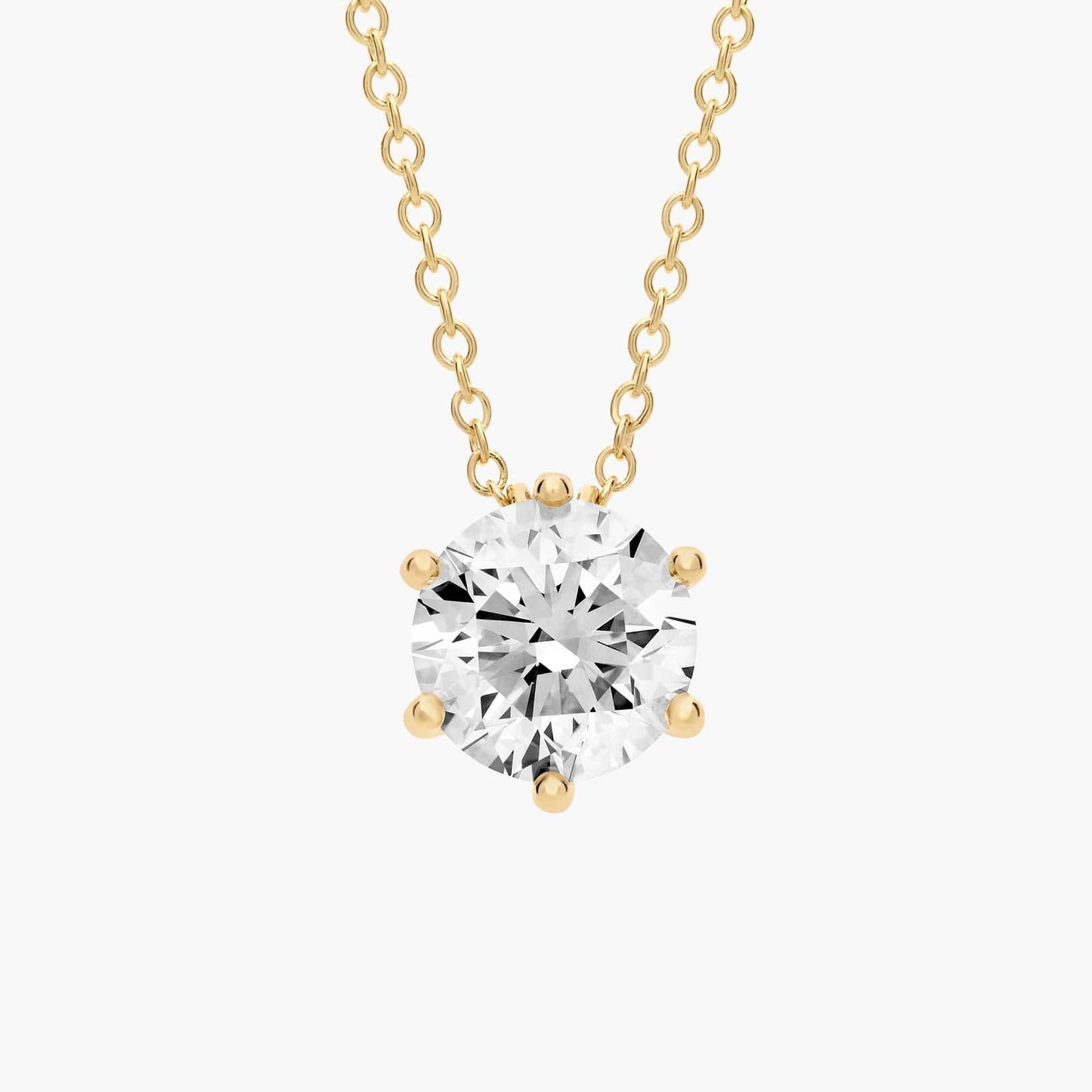 Wire Basket Double Prong Lab-Grown Diamond Pendant