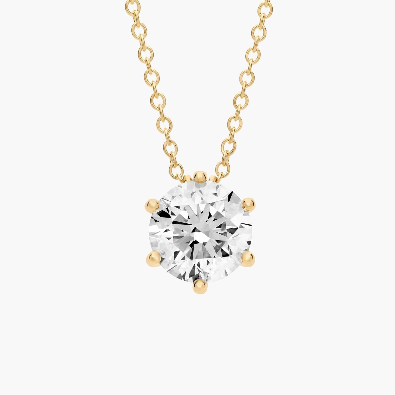 Wire Basket Double Prong Lab-Grown Diamond Pendant