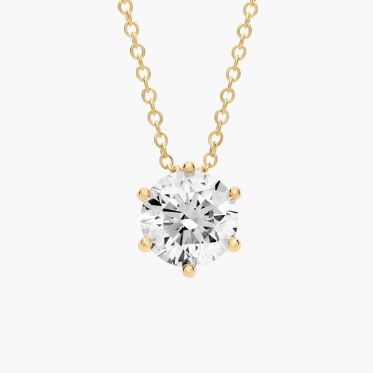Wire Basket Double Prong Lab-Grown Diamond Pendant