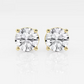 Round Cut Diamond Stud Earrings in Yellow Gold with Screw Backs