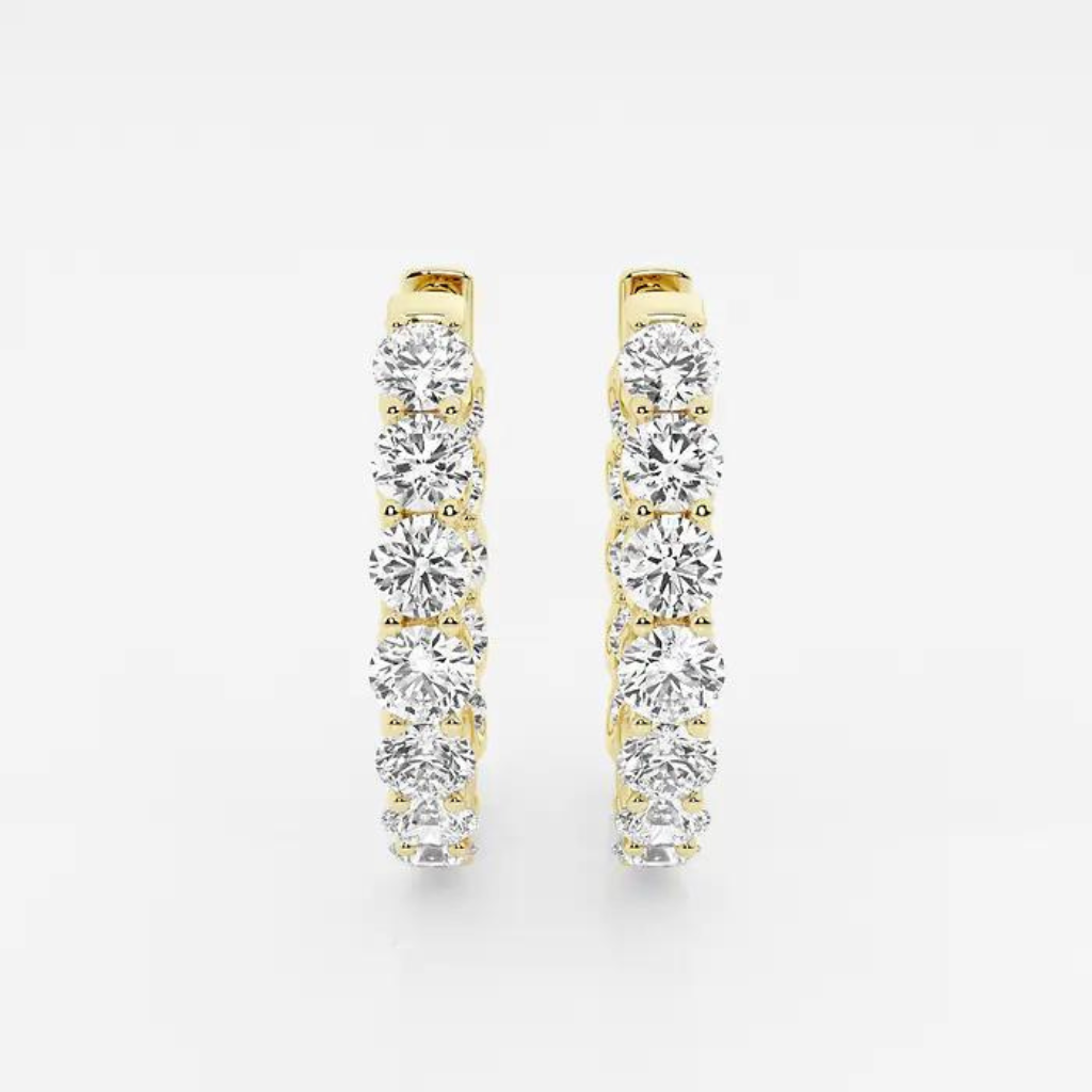 Vault Lab Inside Out Oval Diamond Hoop Earrings