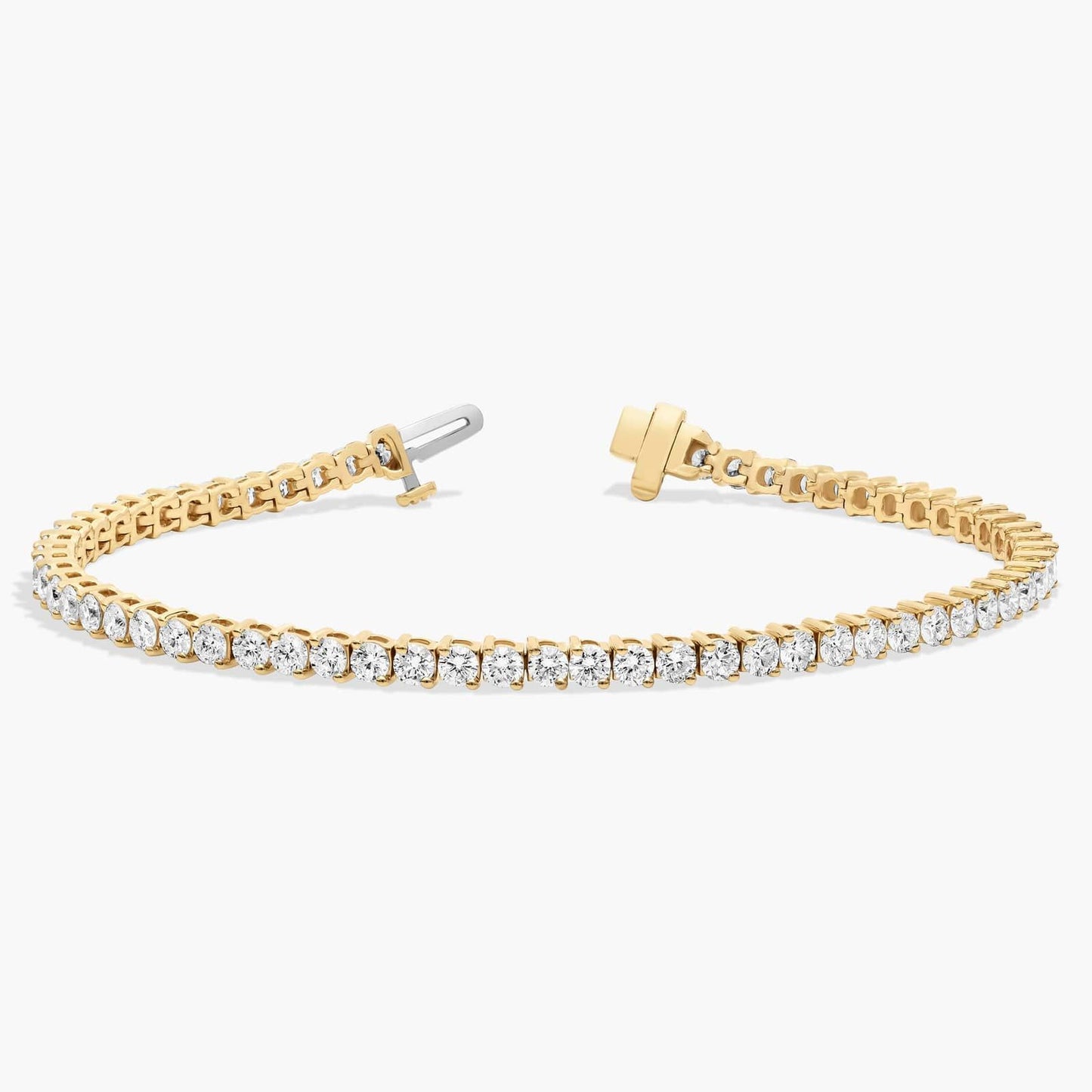Two-Prong Diamond Tennis Bracelet in Yellow Gold