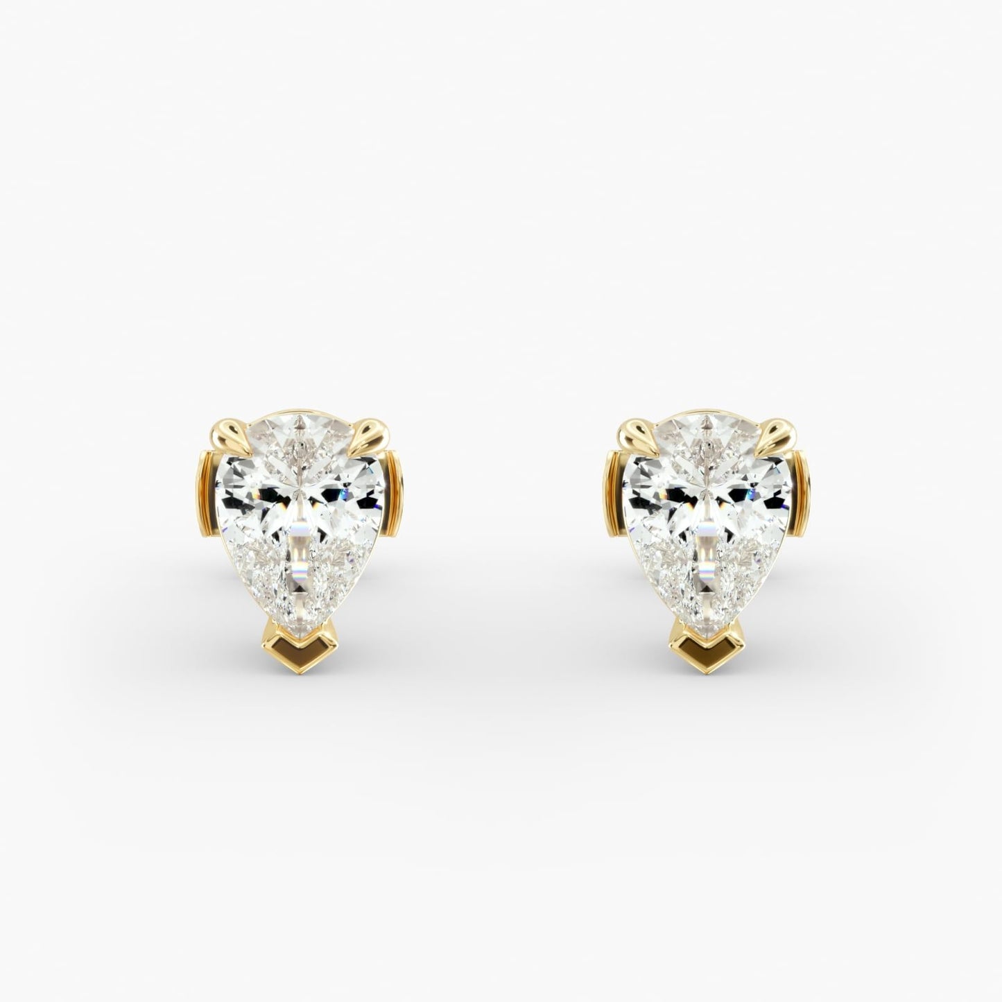 Pear Cut Diamond Stud Earrings