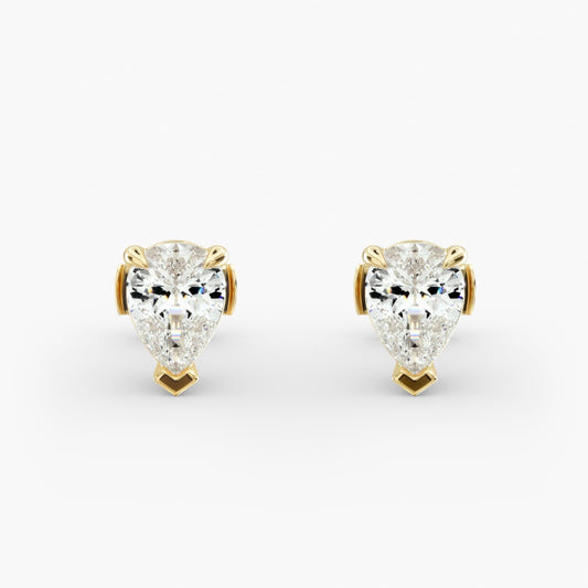 Pear Cut Diamond Stud Earrings