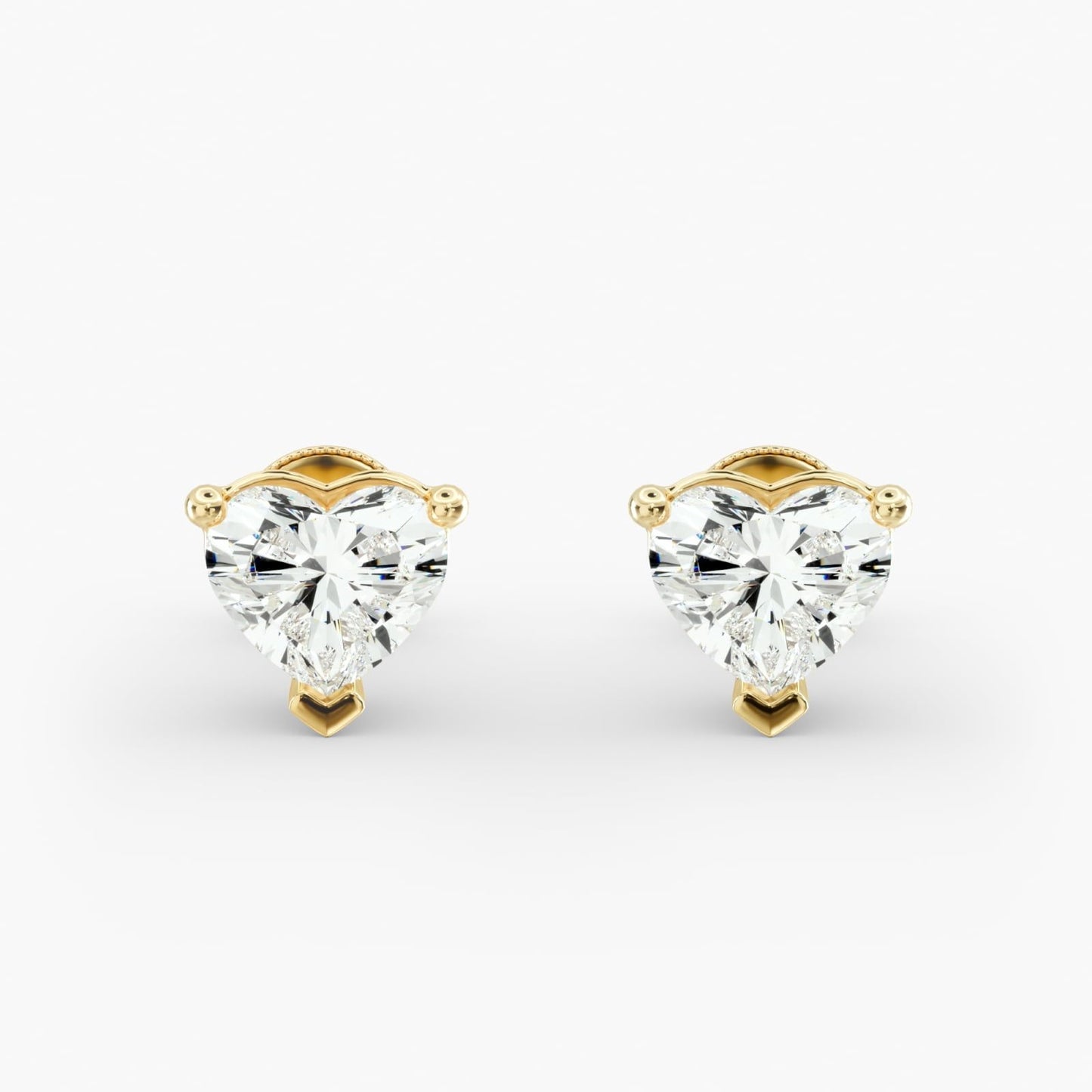 Heart Cut Diamond Stud Earrings