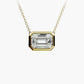 East West Emerald Cut Bezel Diamond Pendant