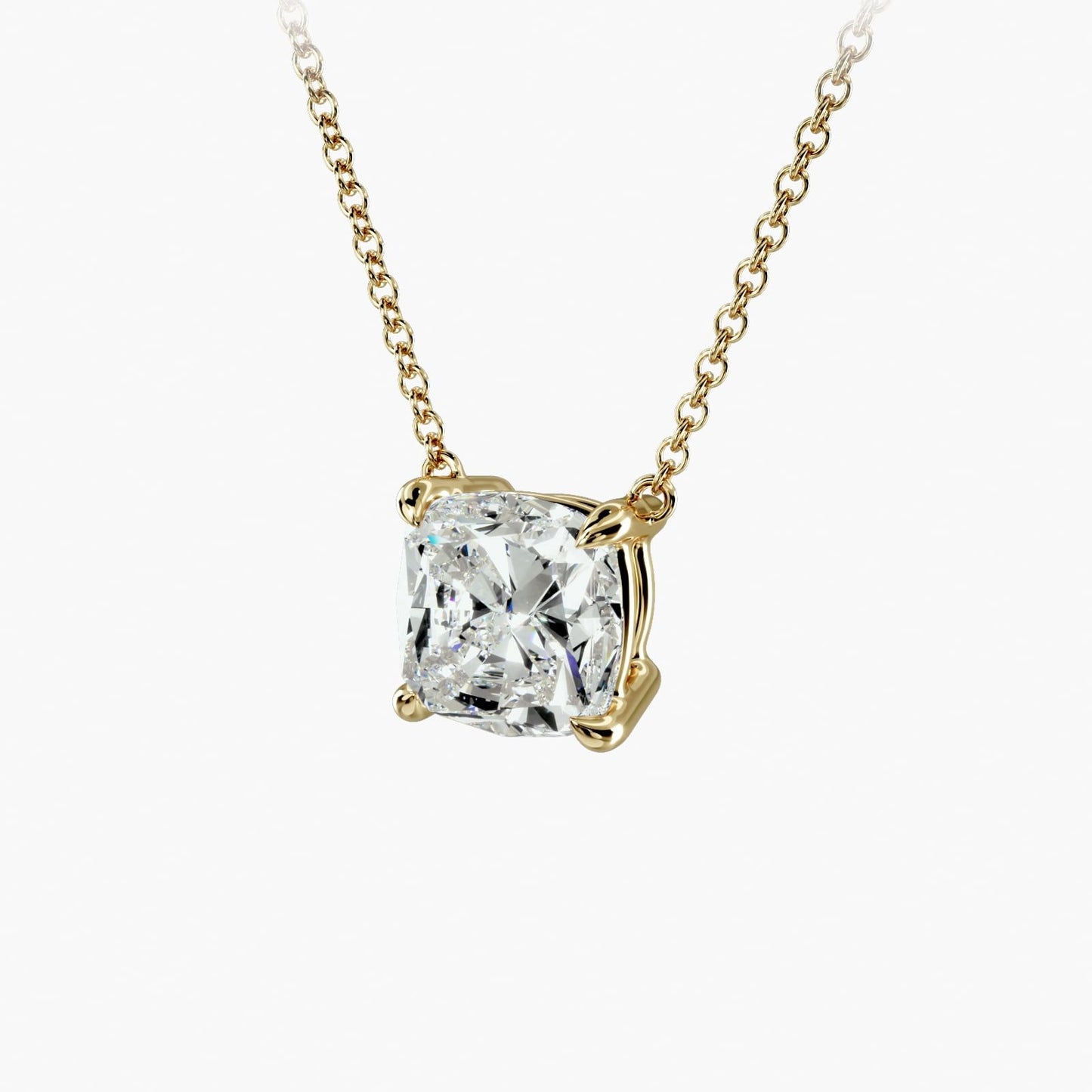 Lab Grown Diamond Cushion Cut Solitaire Pendant